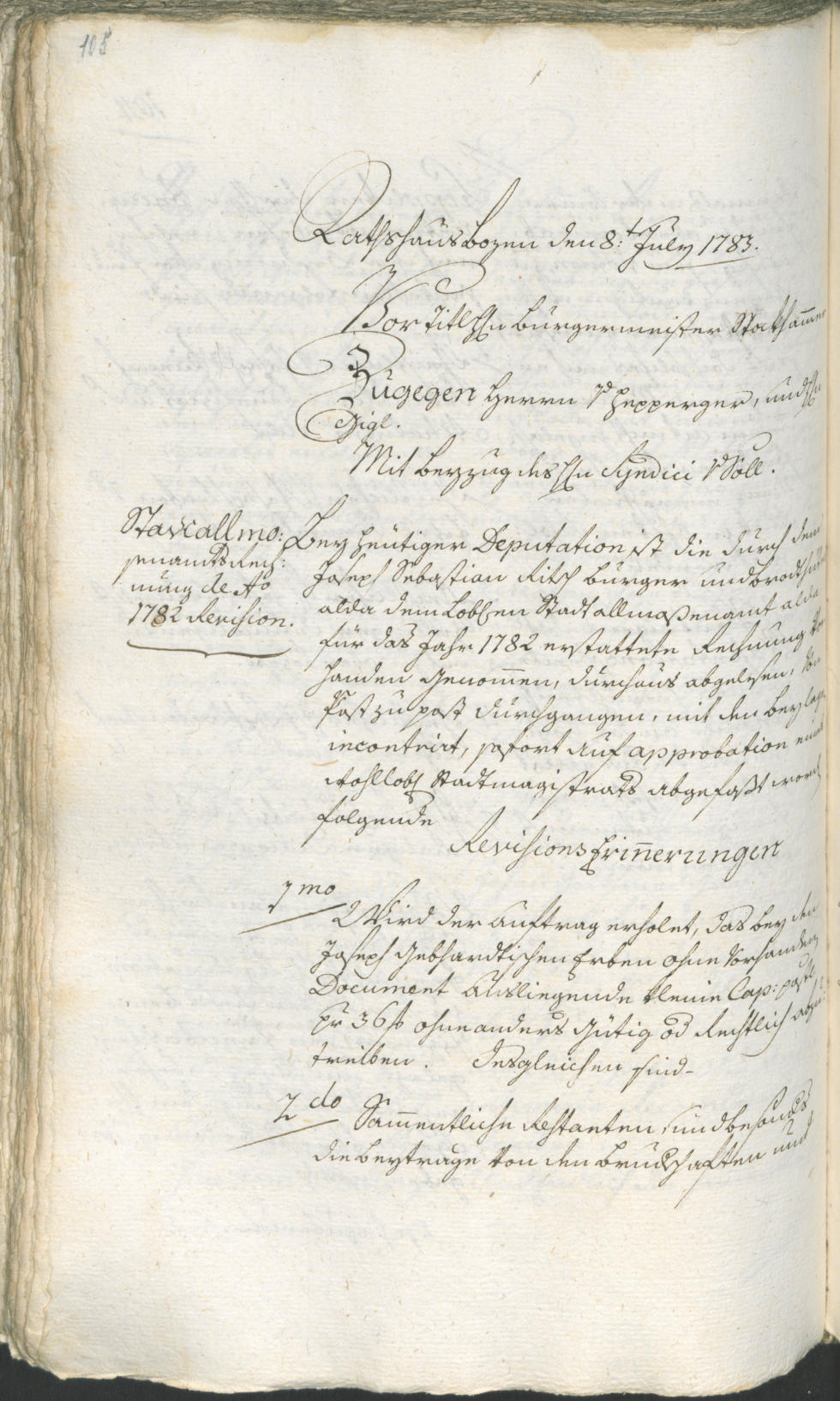 Civic Archives of Bozen-Bolzano - BOhisto Ratsprotokoll 1783/85 