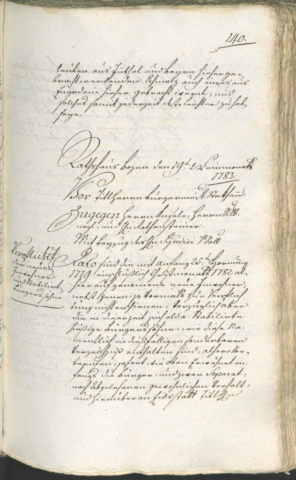 Stadtarchiv Bozen - BOhisto Ratsprotokoll 1783/85 