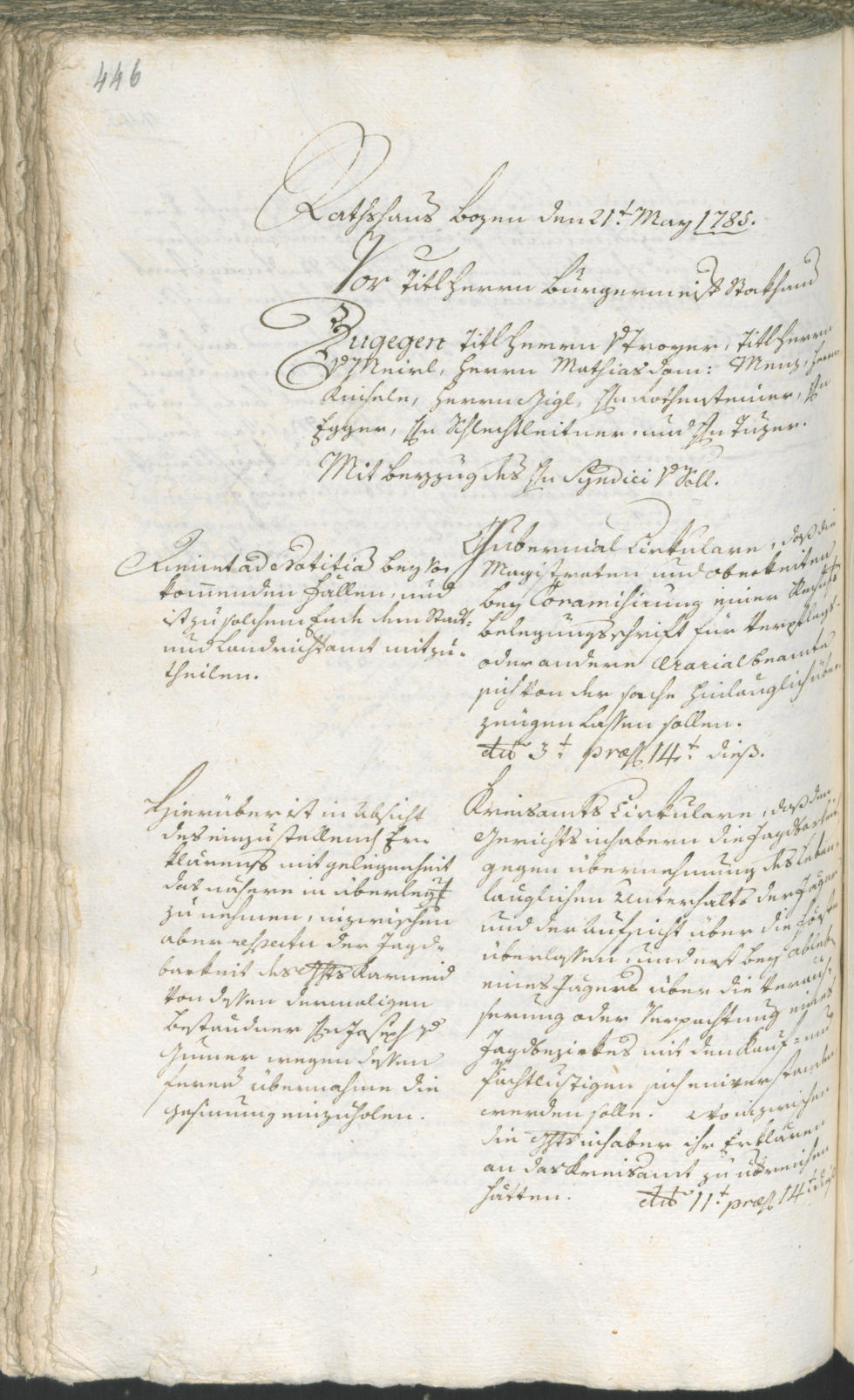 Civic Archives of Bozen-Bolzano - BOhisto Ratsprotokoll 1783/85 