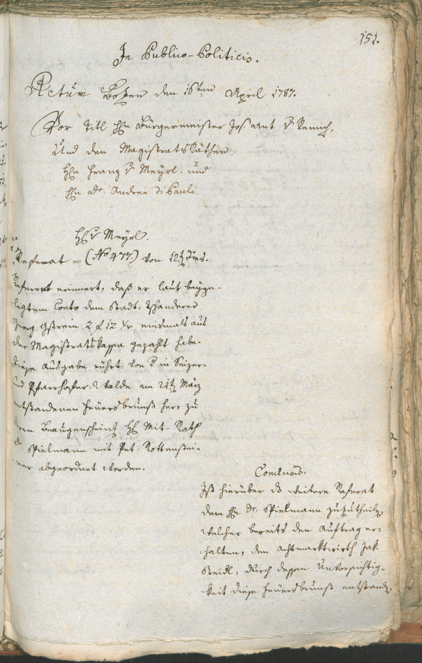 Civic Archives of Bozen-Bolzano - BOhisto Ratsprotokoll 1787 