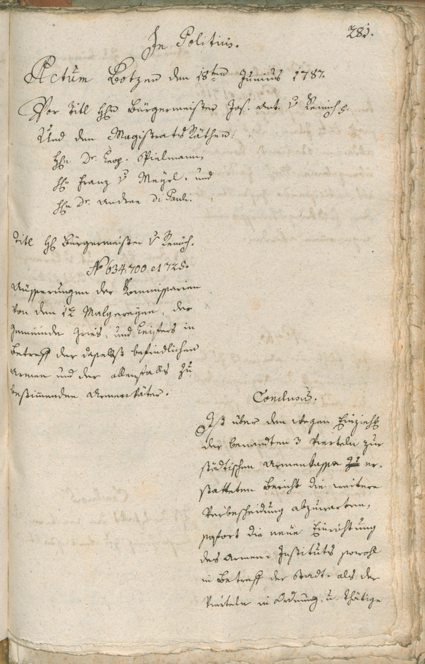 Civic Archives of Bozen-Bolzano - BOhisto Ratsprotokoll 1787 