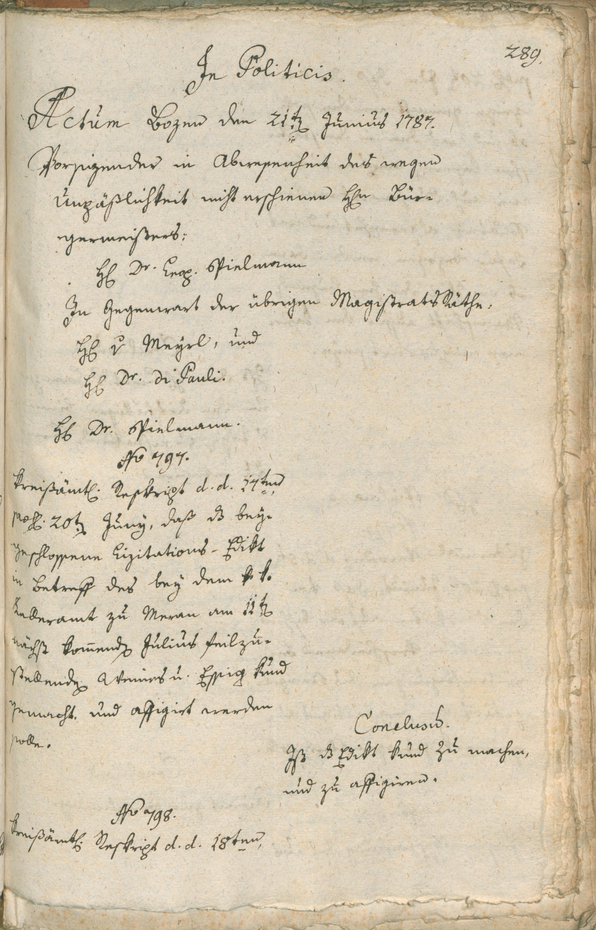 Civic Archives of Bozen-Bolzano - BOhisto Ratsprotokoll 1787 