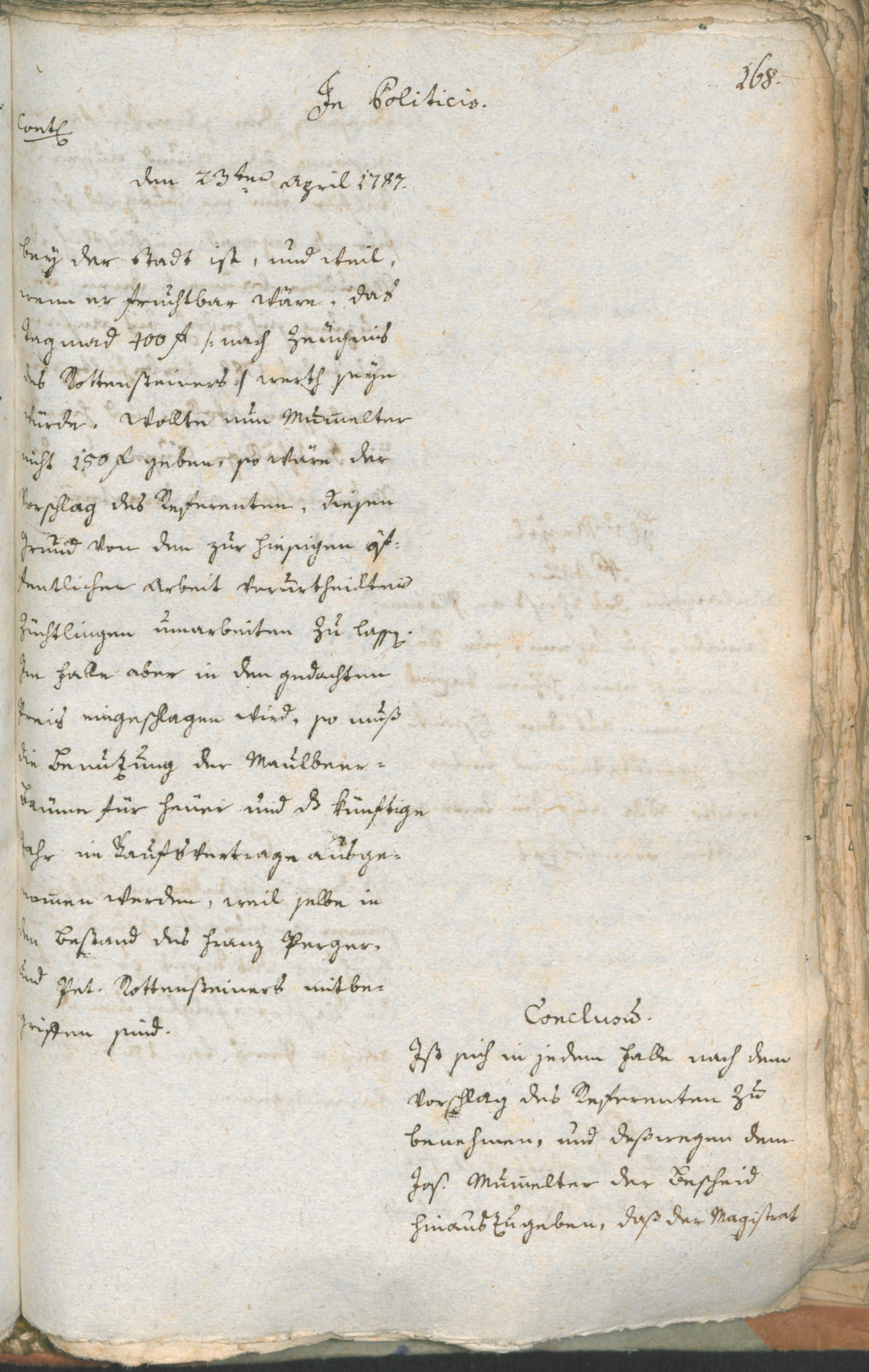 Civic Archives of Bozen-Bolzano - BOhisto Ratsprotokoll 1787 