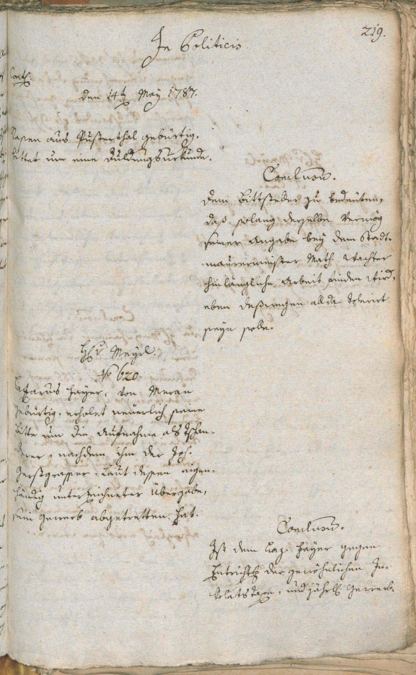 Civic Archives of Bozen-Bolzano - BOhisto Ratsprotokoll 1787 