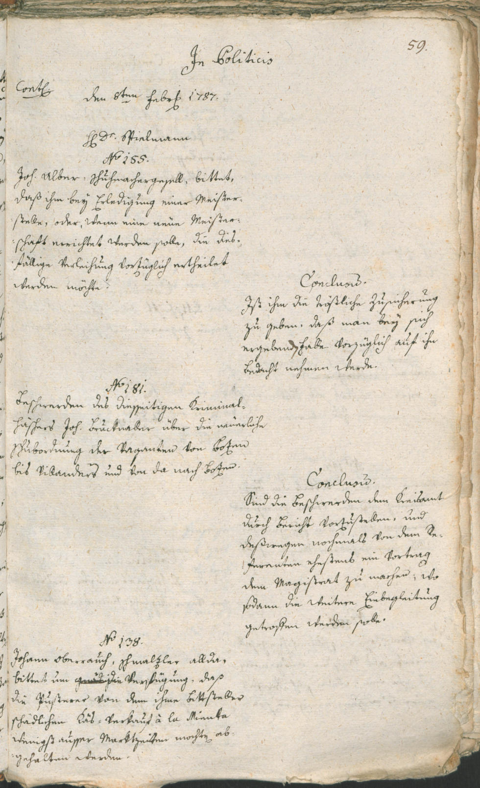 Civic Archives of Bozen-Bolzano - BOhisto Ratsprotokoll 1787 