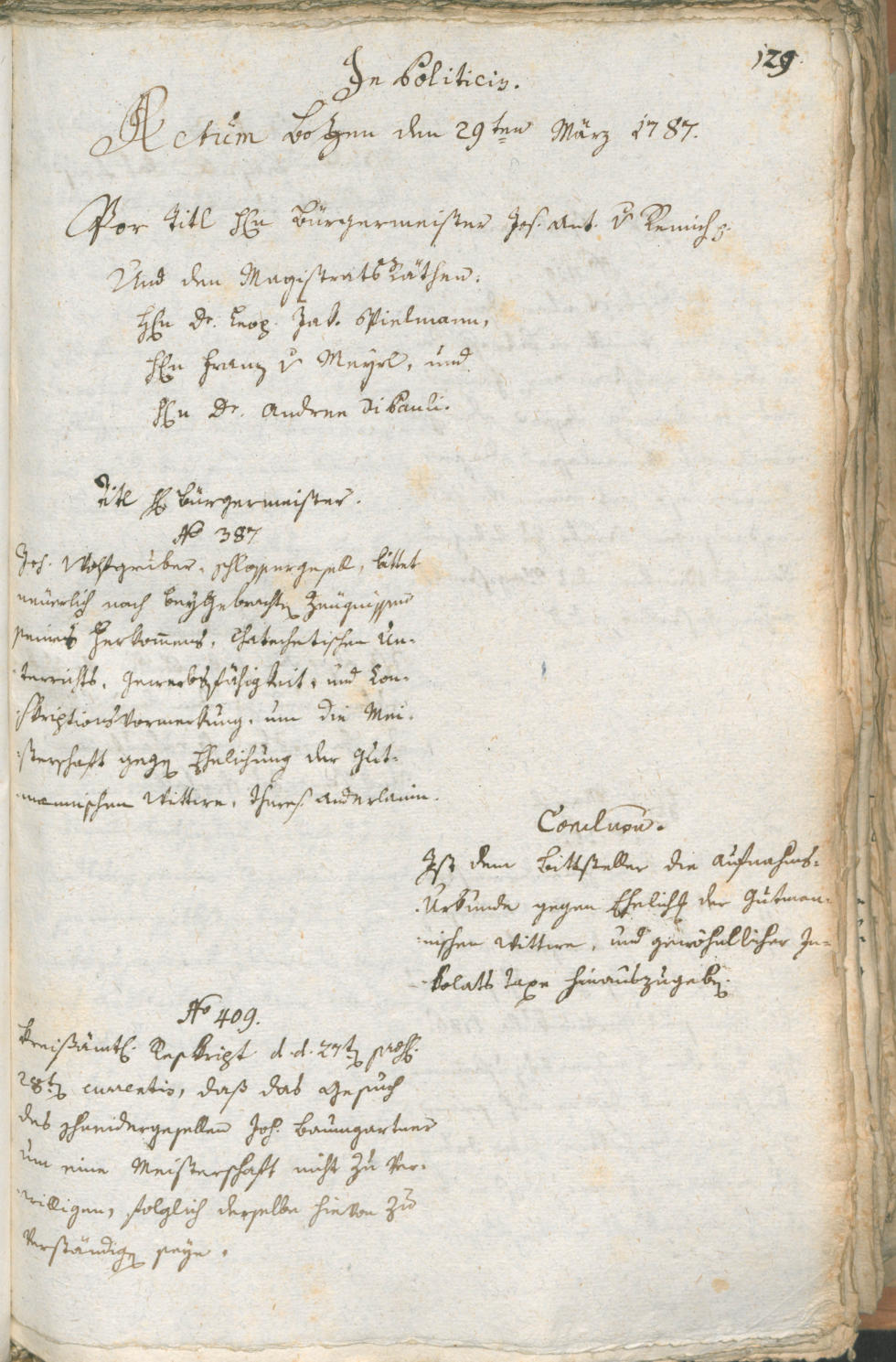 Civic Archives of Bozen-Bolzano - BOhisto Ratsprotokoll 1787 