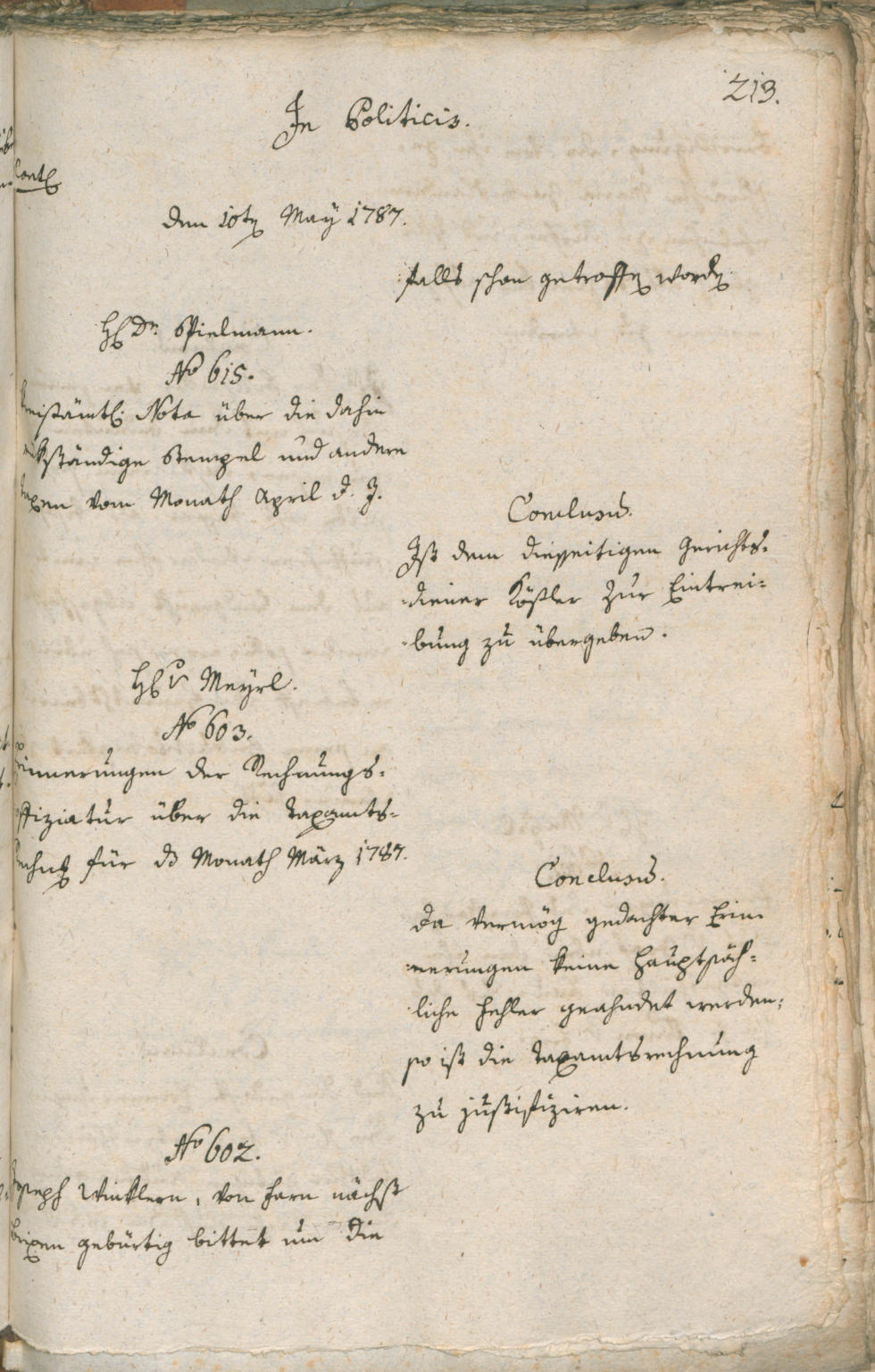 Civic Archives of Bozen-Bolzano - BOhisto Ratsprotokoll 1787 