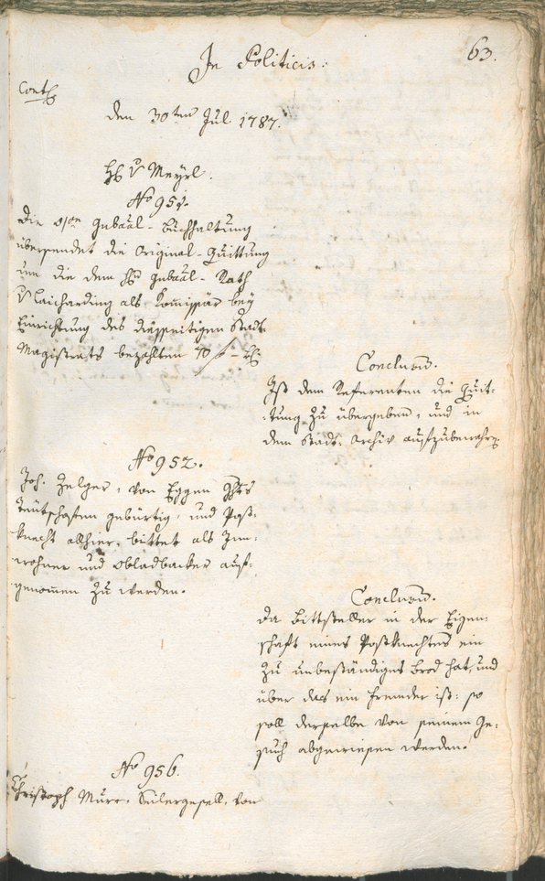 Civic Archives of Bozen-Bolzano - BOhisto Ratsprotokoll 1787 