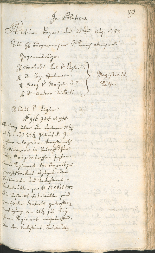 Civic Archives of Bozen-Bolzano - BOhisto Ratsprotokoll 1787 