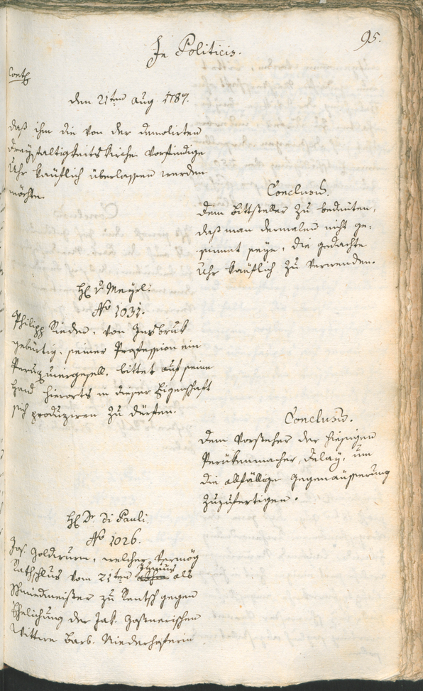 Civic Archives of Bozen-Bolzano - BOhisto Ratsprotokoll 1787 