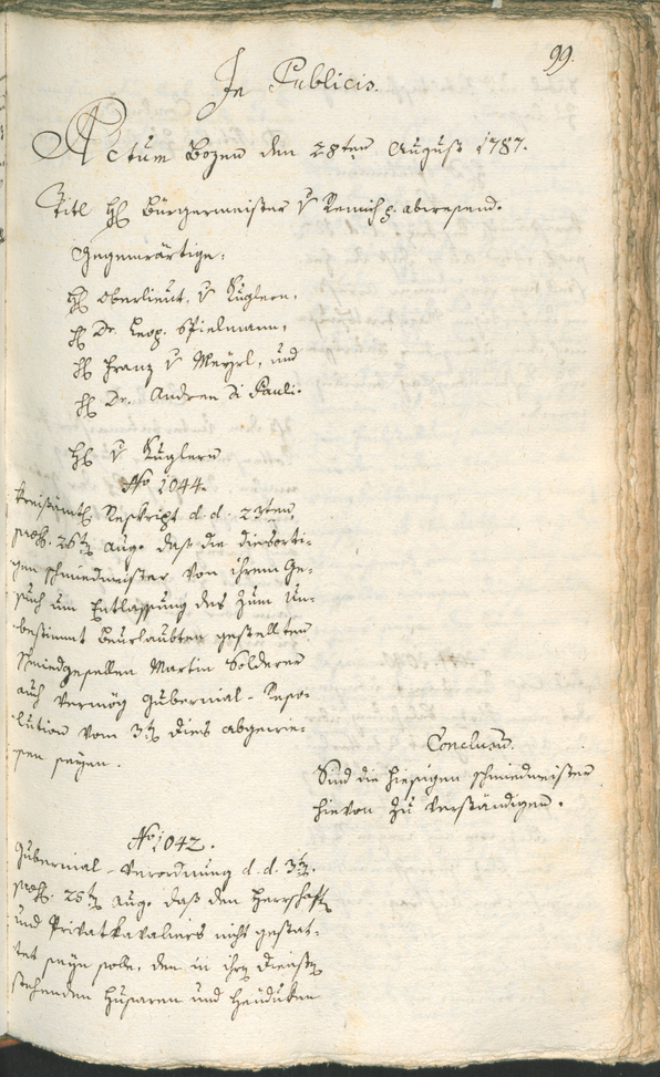 Civic Archives of Bozen-Bolzano - BOhisto Ratsprotokoll 1787 