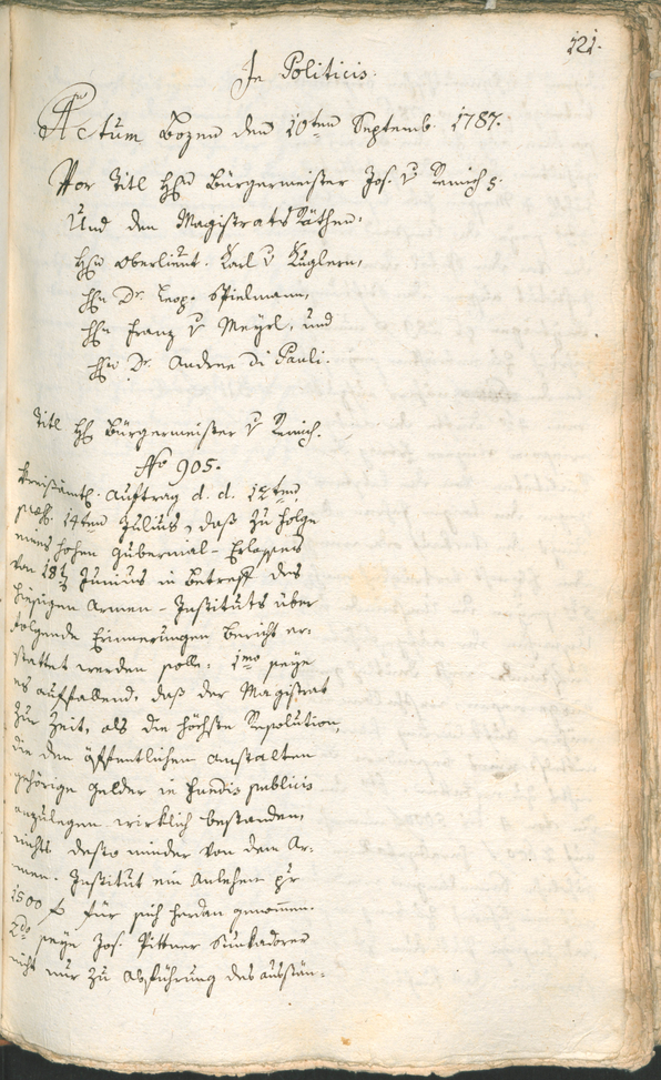 Civic Archives of Bozen-Bolzano - BOhisto Ratsprotokoll 1787 