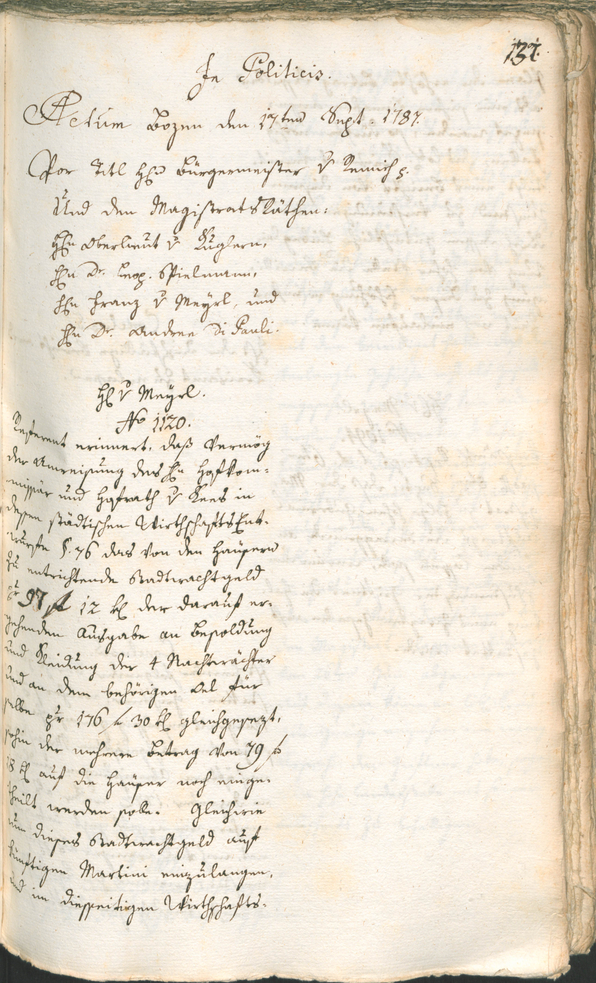 Civic Archives of Bozen-Bolzano - BOhisto Ratsprotokoll 1787 