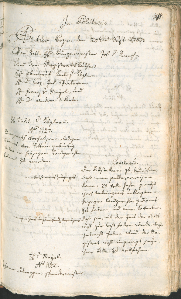 Civic Archives of Bozen-Bolzano - BOhisto Ratsprotokoll 1787 