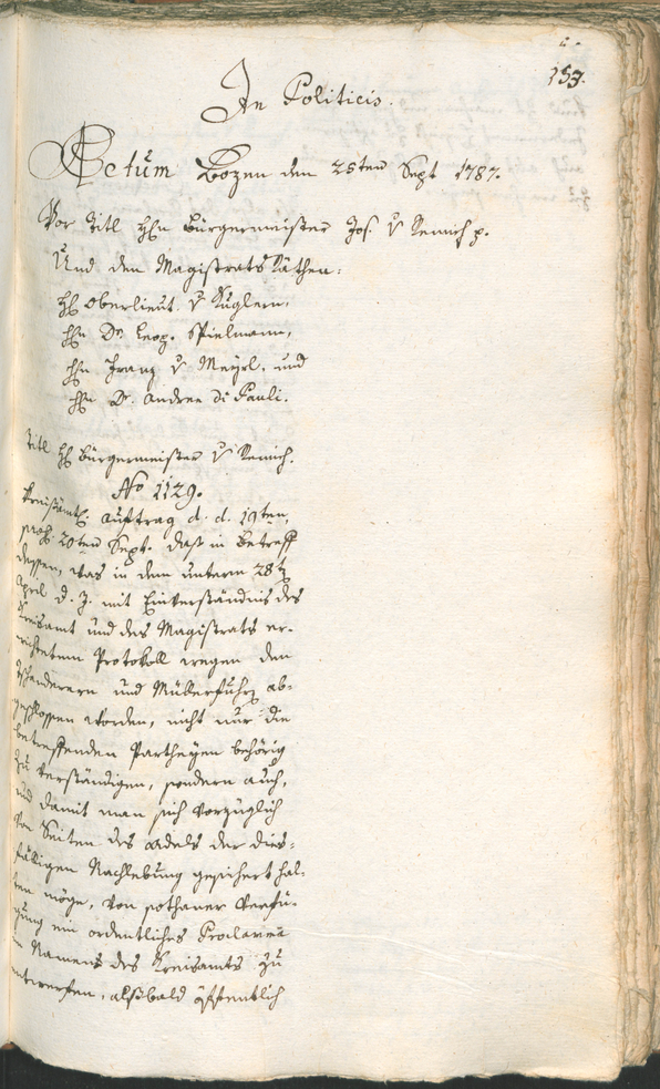 Civic Archives of Bozen-Bolzano - BOhisto Ratsprotokoll 1787 