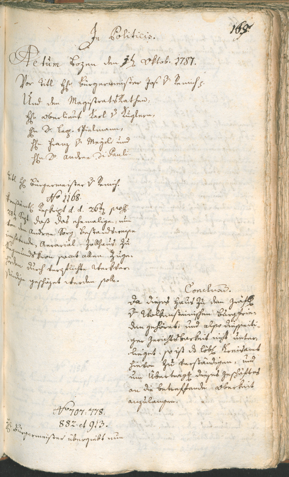 Civic Archives of Bozen-Bolzano - BOhisto Ratsprotokoll 1787 