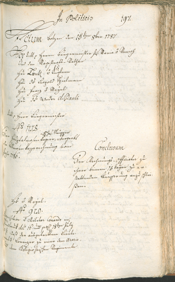 Civic Archives of Bozen-Bolzano - BOhisto Ratsprotokoll 1787 