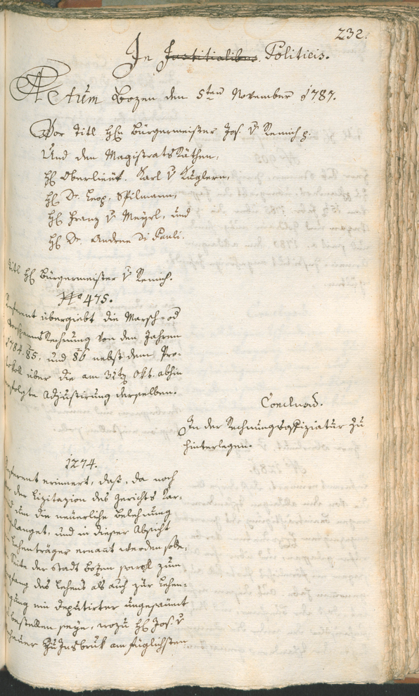 Civic Archives of Bozen-Bolzano - BOhisto Ratsprotokoll 1787 