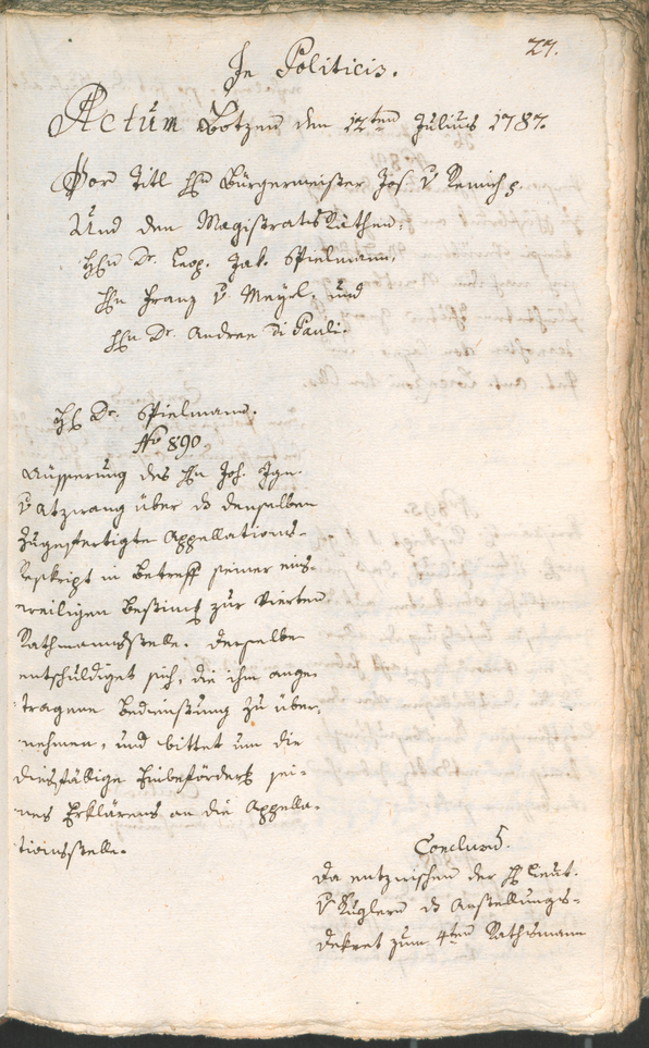 Civic Archives of Bozen-Bolzano - BOhisto Ratsprotokoll 1787 