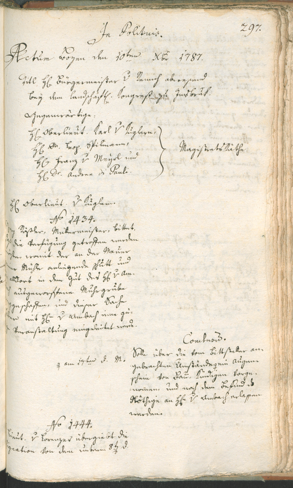 Civic Archives of Bozen-Bolzano - BOhisto Ratsprotokoll 1787 