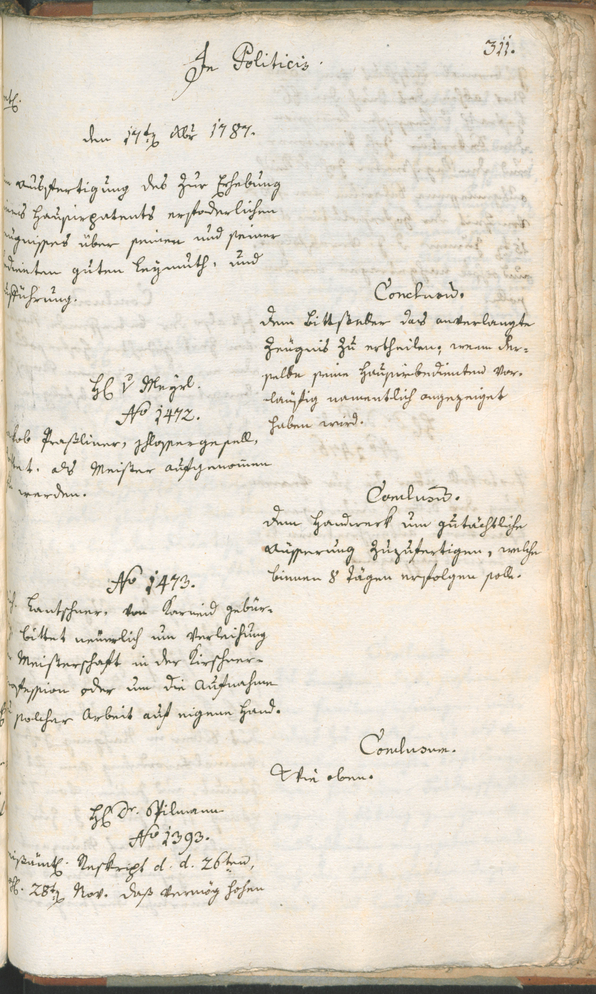 Civic Archives of Bozen-Bolzano - BOhisto Ratsprotokoll 1787 