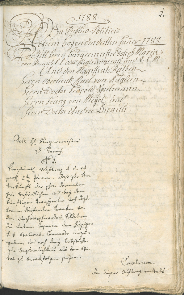 Civic Archives of Bozen-Bolzano - BOhisto Ratsprotokoll 1788 