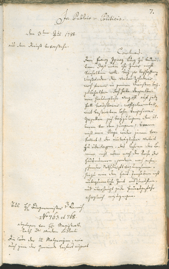 Civic Archives of Bozen-Bolzano - BOhisto Ratsprotokoll 1788 