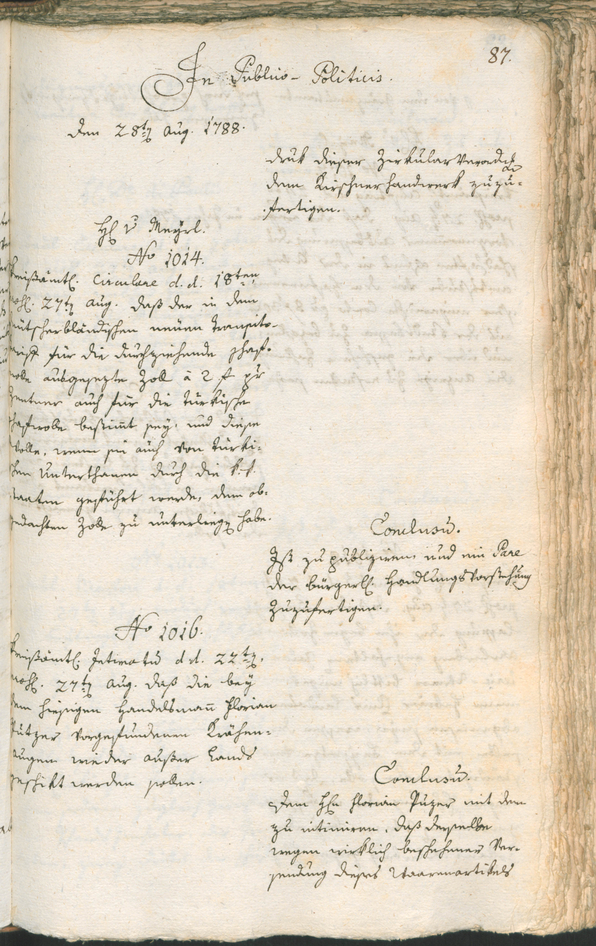 Civic Archives of Bozen-Bolzano - BOhisto Ratsprotokoll 1788 