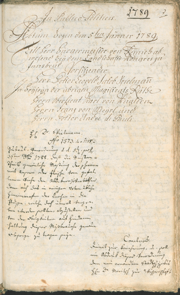 Civic Archives of Bozen-Bolzano - BOhisto Ratsprotokoll 1789 