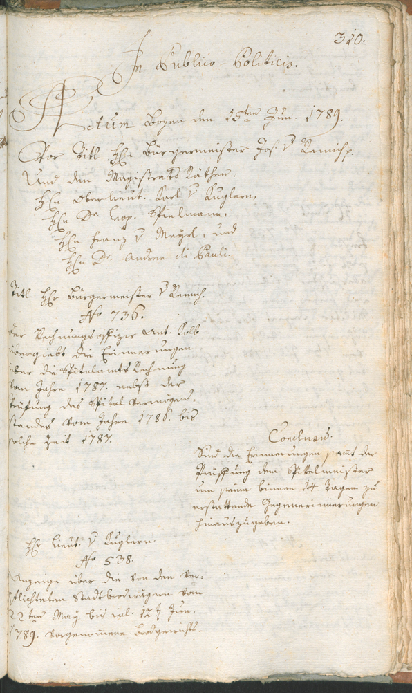 Civic Archives of Bozen-Bolzano - BOhisto Ratsprotokoll 1789 