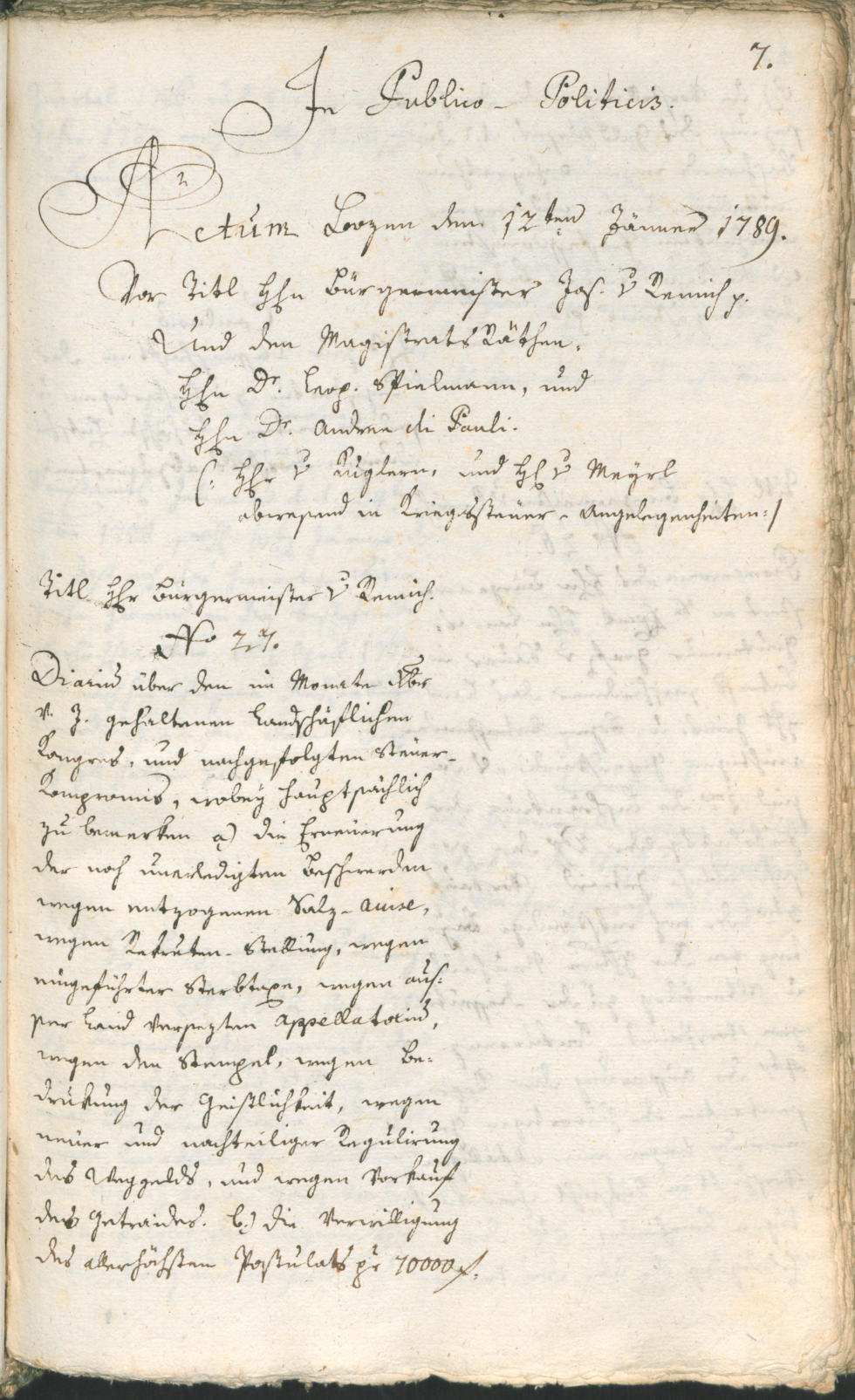 Civic Archives of Bozen-Bolzano - BOhisto Ratsprotokoll 1789 