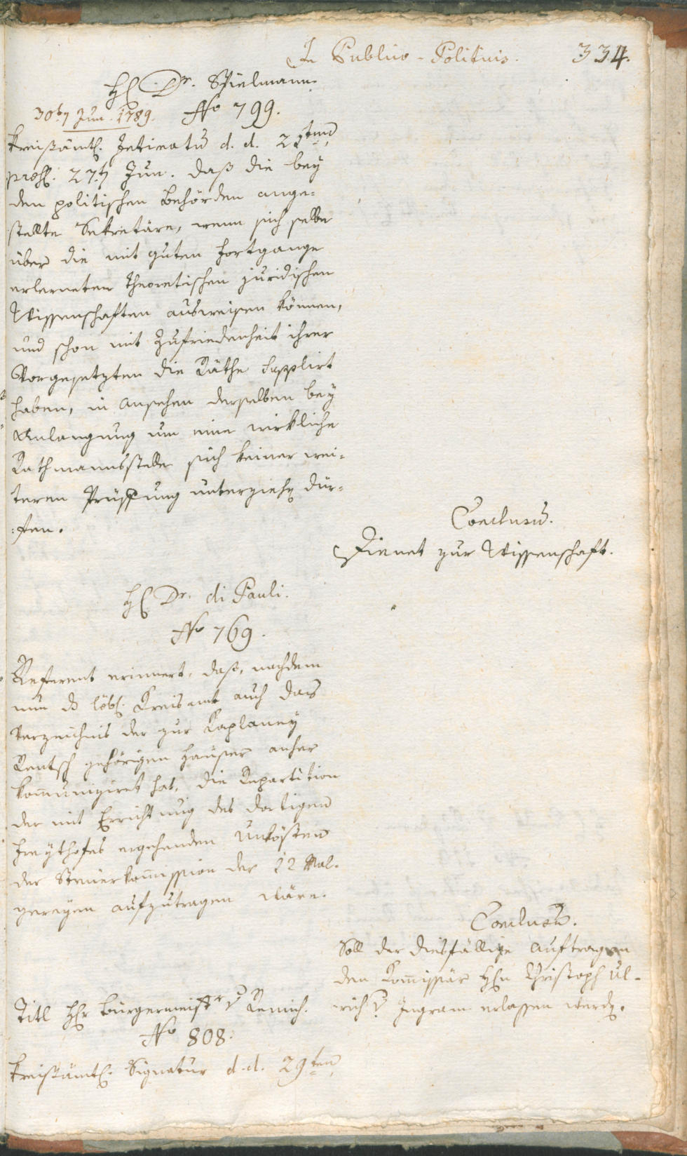 Stadtarchiv Bozen - BOhisto Ratsprotokoll 1789 