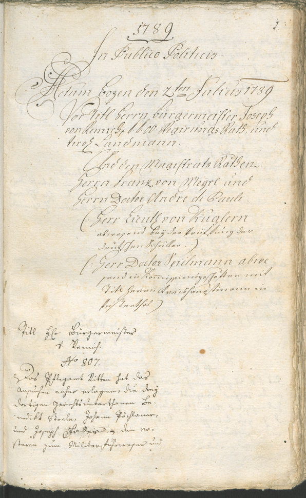 Civic Archives of Bozen-Bolzano - BOhisto Ratsprotokoll 1789 