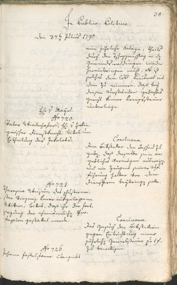 Civic Archives of Bozen-Bolzano - BOhisto Ratsprotokoll 1790 