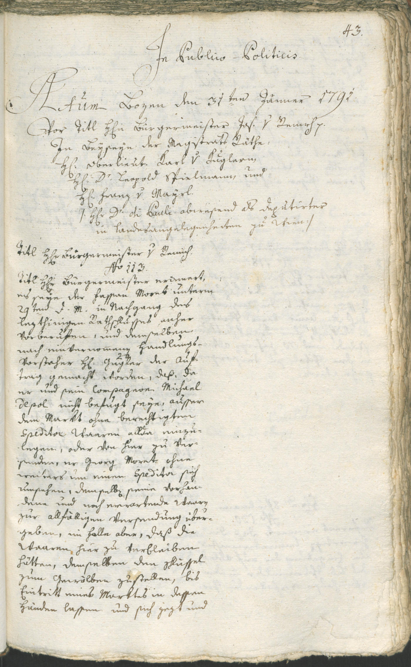 Civic Archives of Bozen-Bolzano - BOhisto Ratsprotokoll 1791 