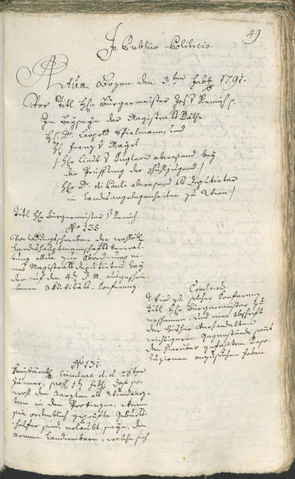 Civic Archives of Bozen-Bolzano - BOhisto Ratsprotokoll 1791 