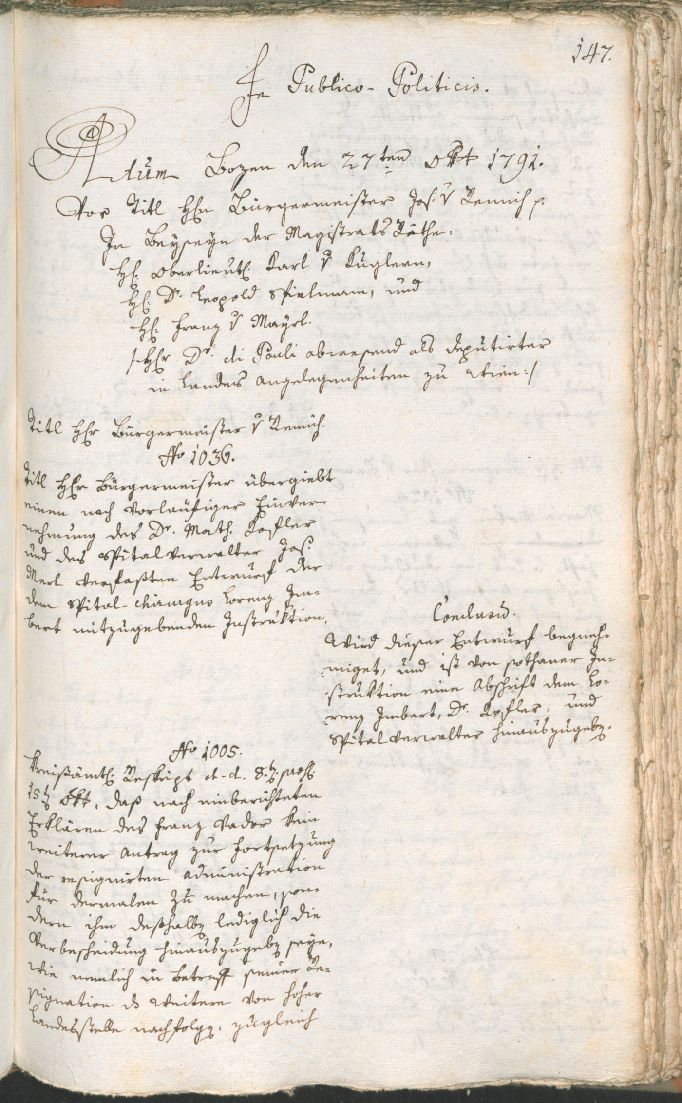 Civic Archives of Bozen-Bolzano - BOhisto Ratsprotokoll 1791 