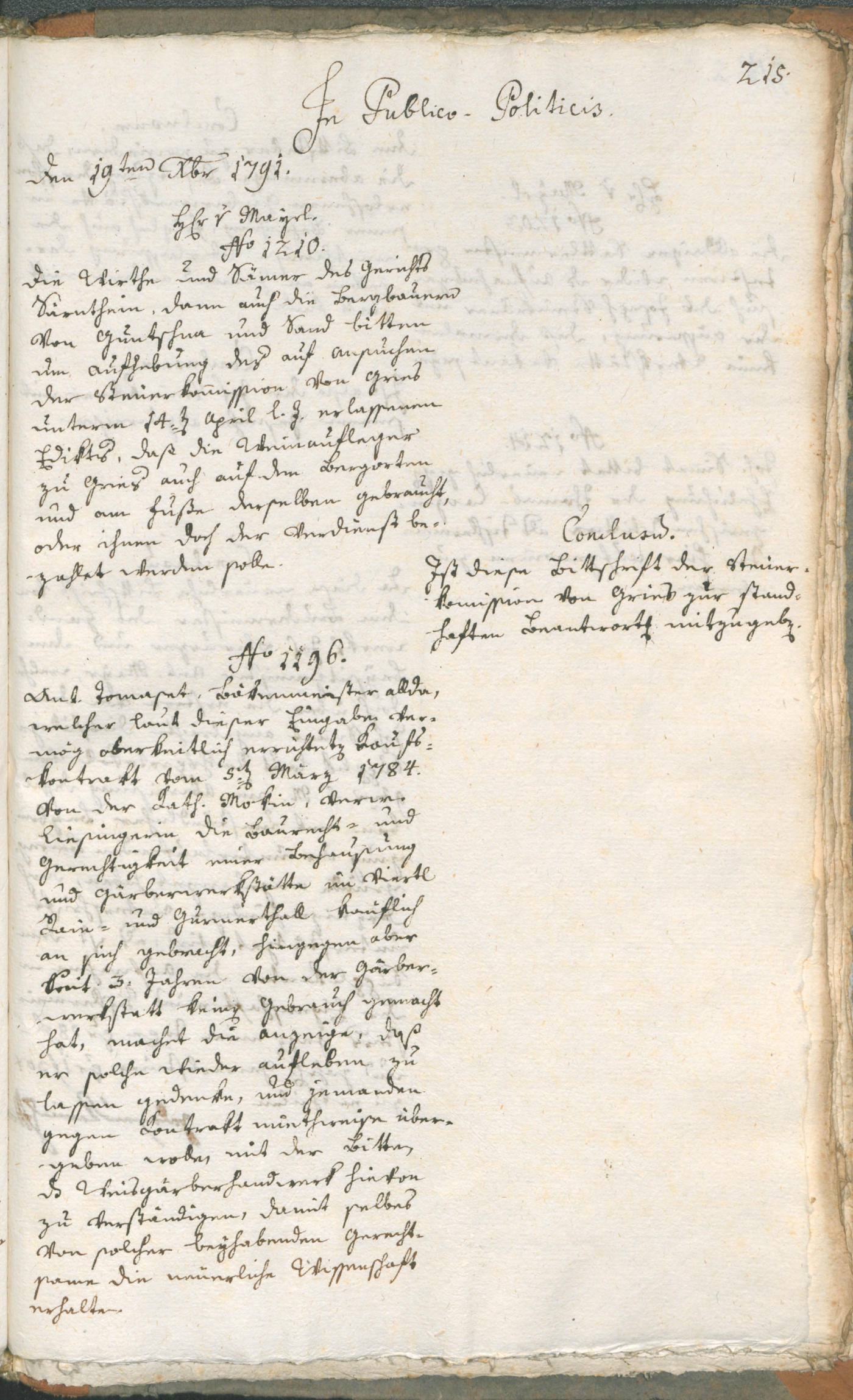 Civic Archives of Bozen-Bolzano - BOhisto Ratsprotokoll 1791 