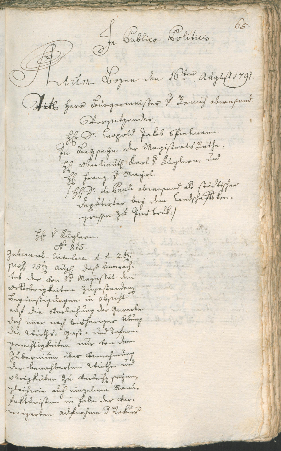 Civic Archives of Bozen-Bolzano - BOhisto Ratsprotokoll 1791 