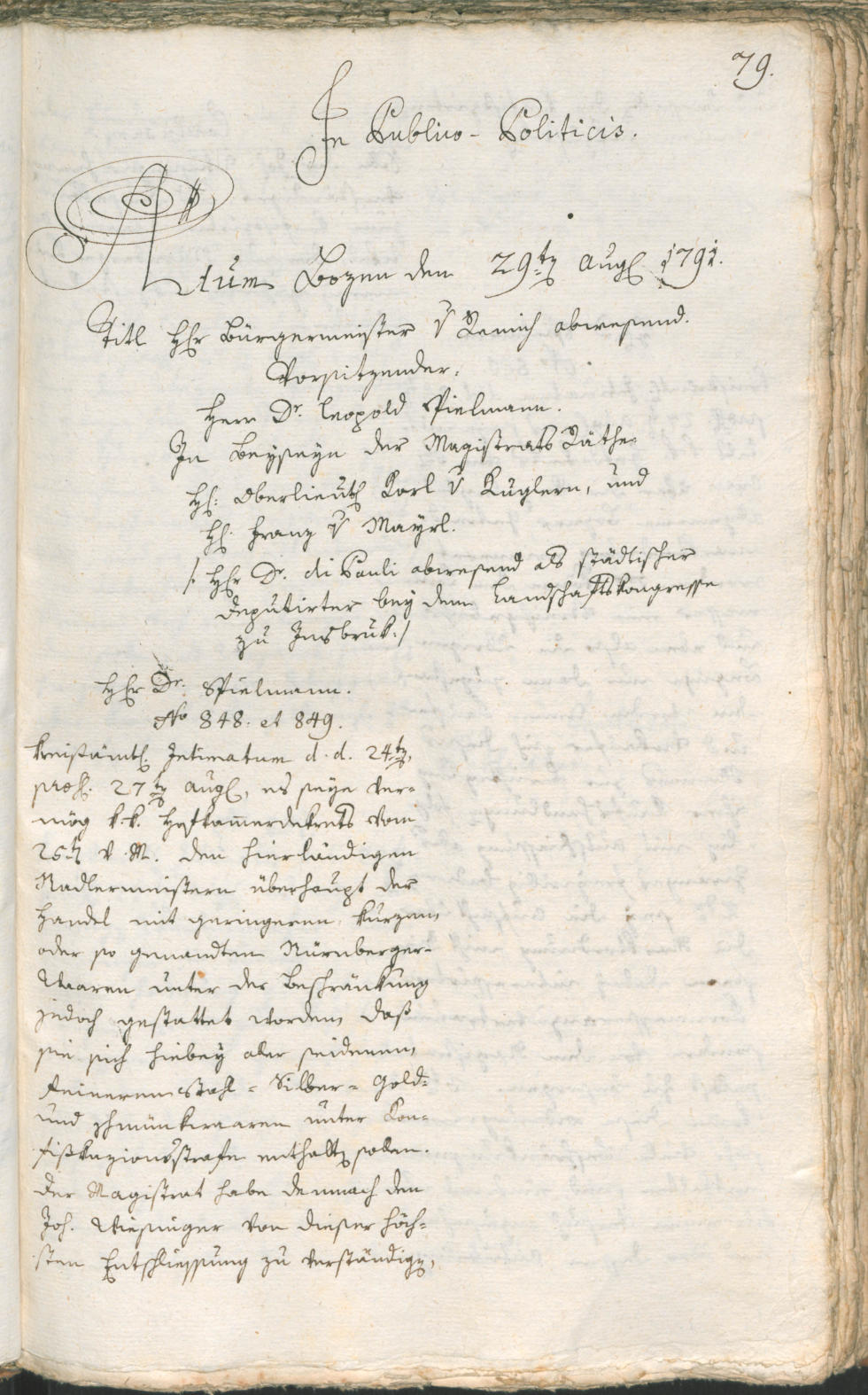 Civic Archives of Bozen-Bolzano - BOhisto Ratsprotokoll 1791 