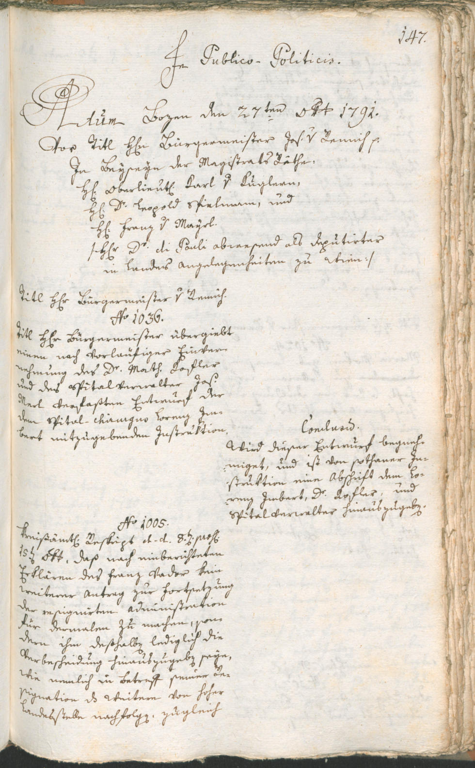 Civic Archives of Bozen-Bolzano - BOhisto Ratsprotokoll 1791 
