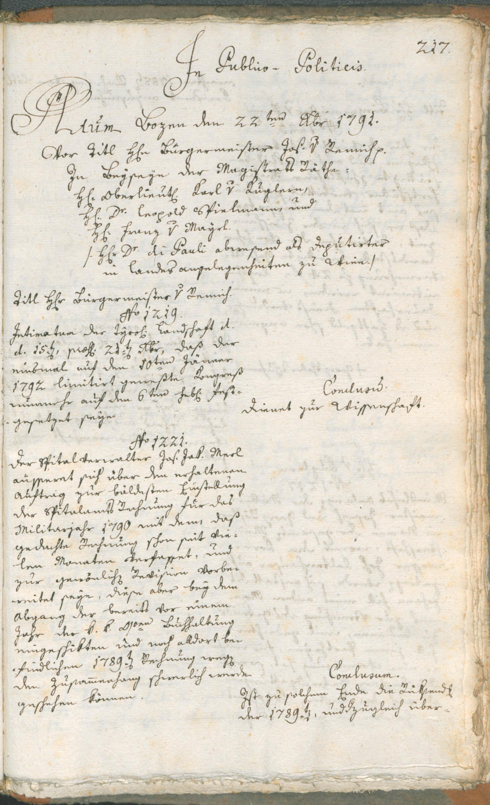 Civic Archives of Bozen-Bolzano - BOhisto Ratsprotokoll 1791 