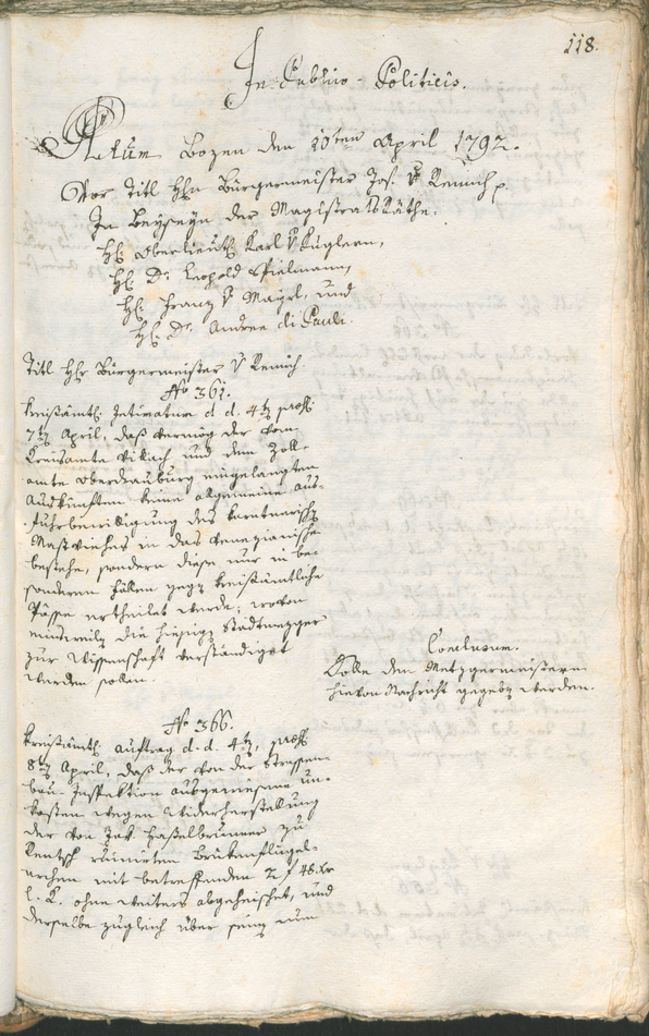 Civic Archives of Bozen-Bolzano - BOhisto Ratsprotokoll 1792 