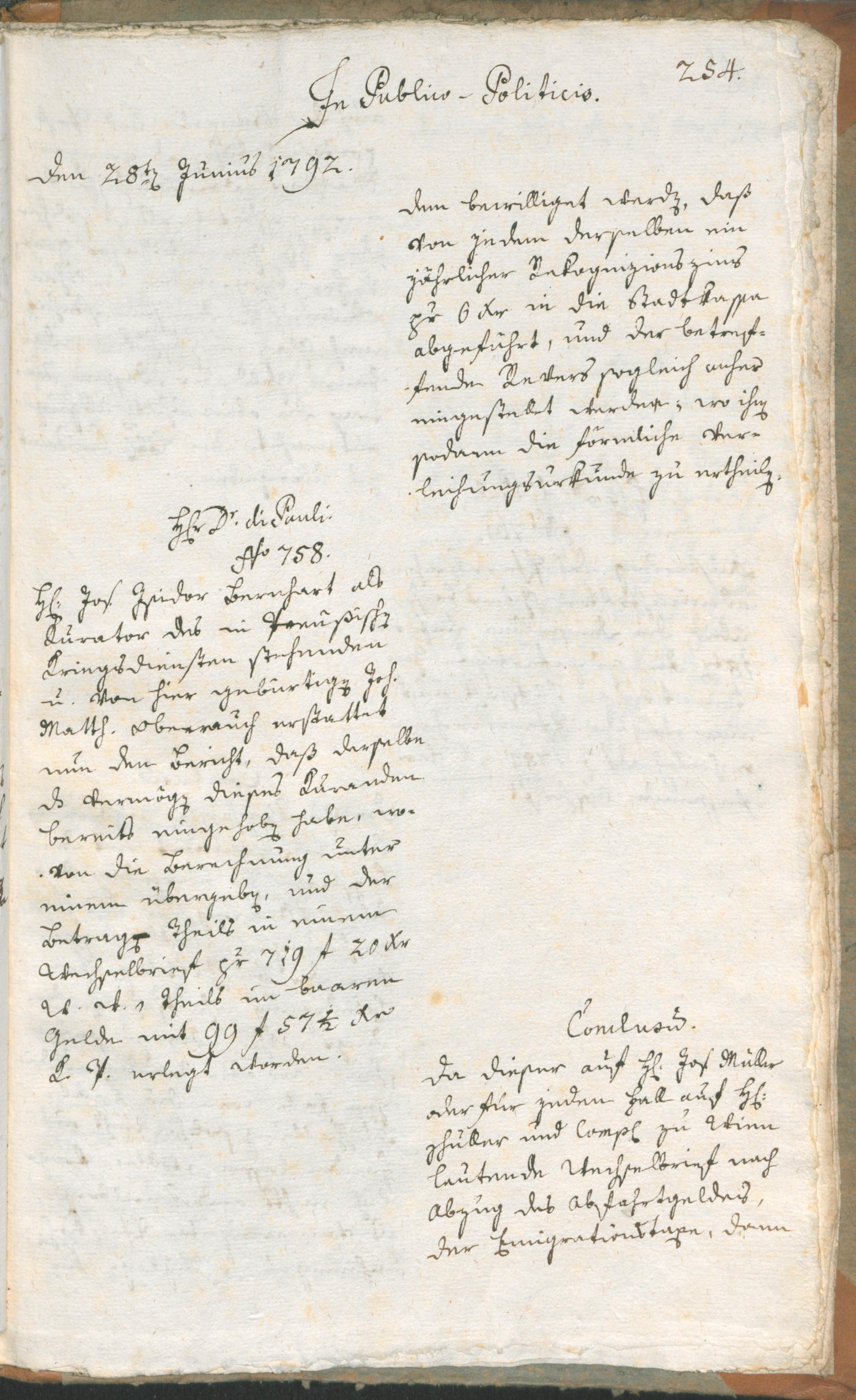 Stadtarchiv Bozen - BOhisto Ratsprotokoll 1792 