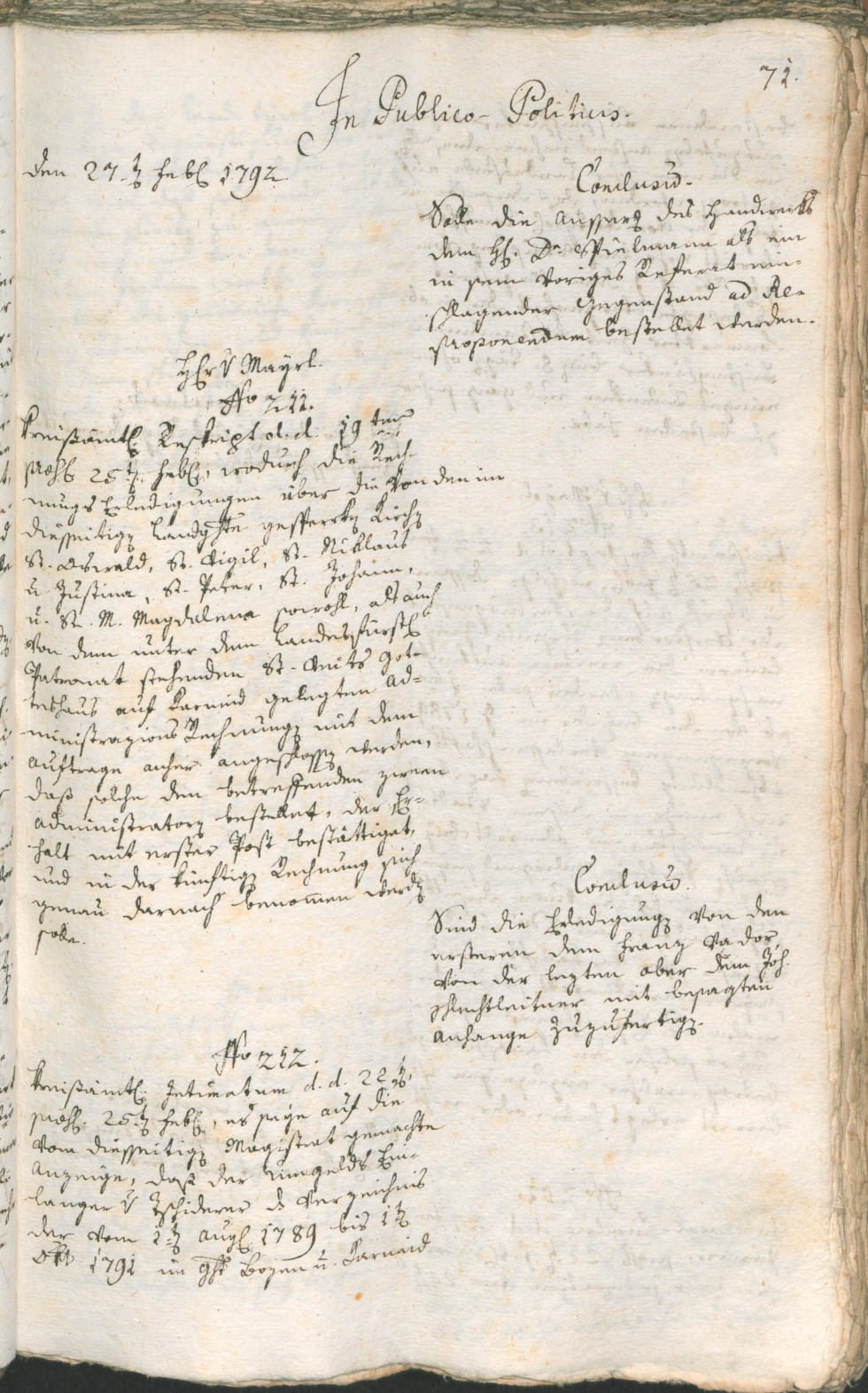 Civic Archives of Bozen-Bolzano - BOhisto Ratsprotokoll 1792 