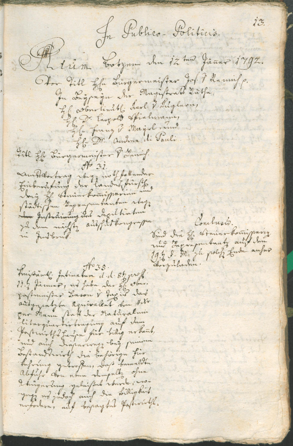 Civic Archives of Bozen-Bolzano - BOhisto Ratsprotokoll 1792 