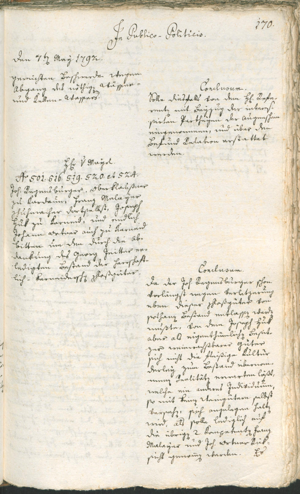 Stadtarchiv Bozen - BOhisto Ratsprotokoll 1792 