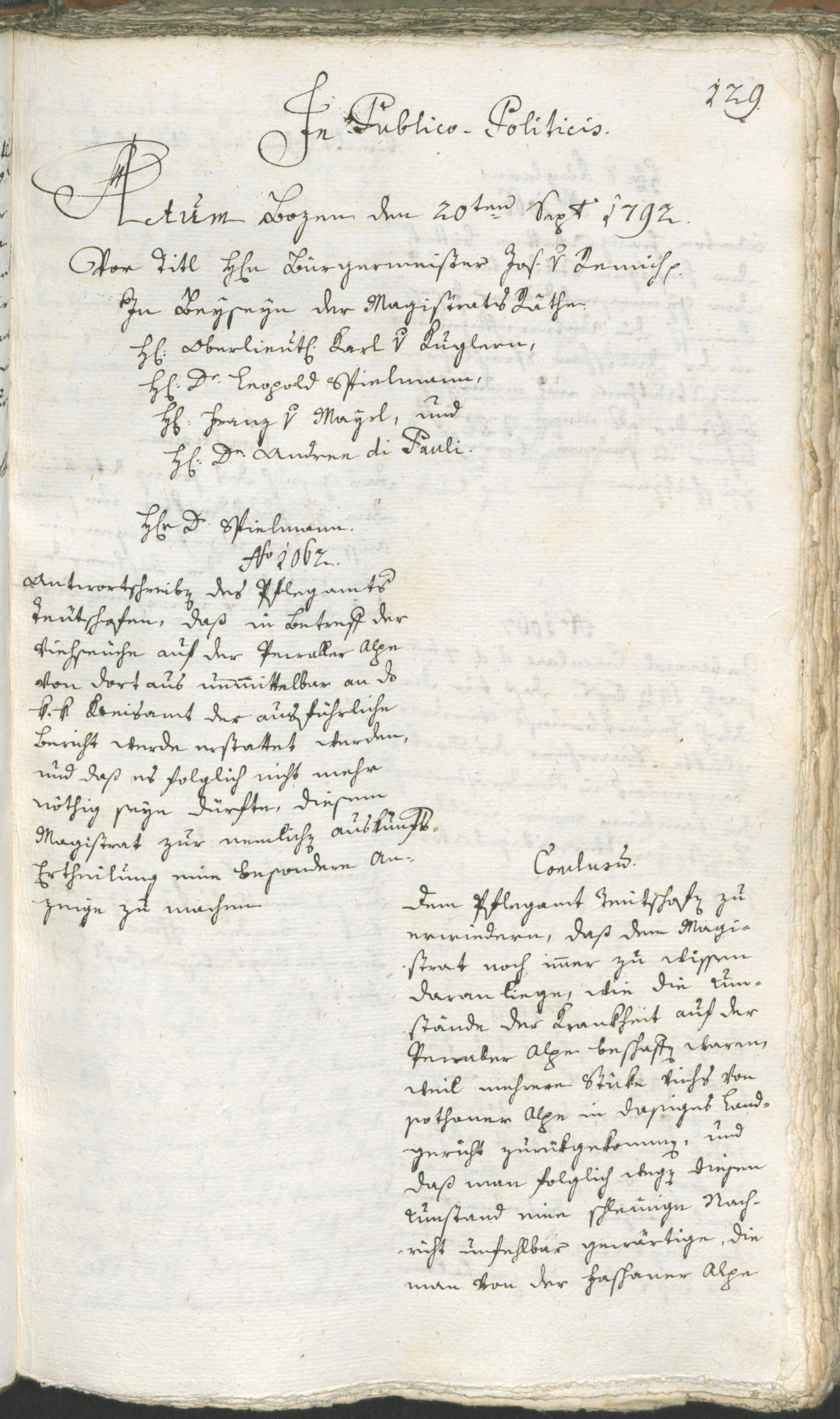 Civic Archives of Bozen-Bolzano - BOhisto Ratsprotokoll 1792 