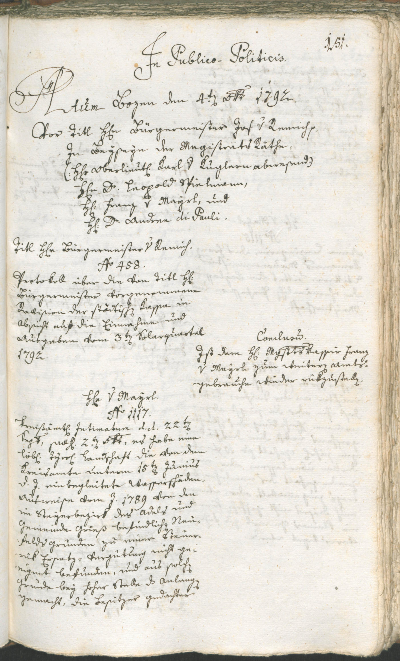 Civic Archives of Bozen-Bolzano - BOhisto Ratsprotokoll 1792 