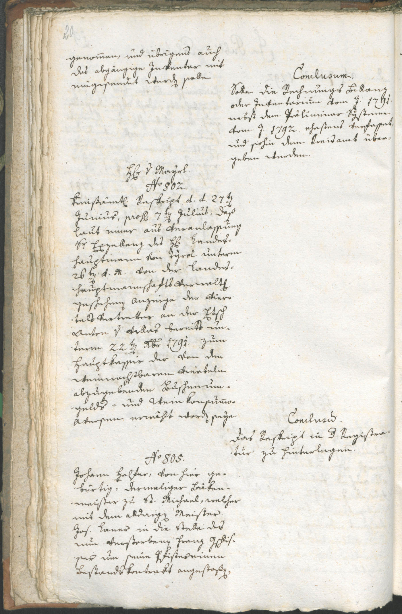 Stadtarchiv Bozen - BOhisto Ratsprotokoll 1792 